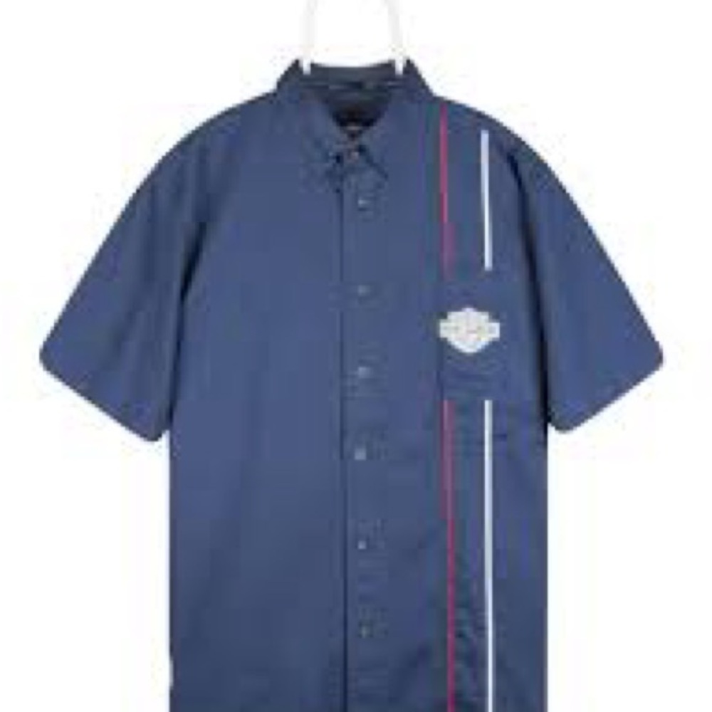 Harley Davidson Men’s Large Short-Sleeve Work Shirt 100% Cotton